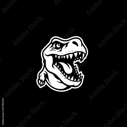 T-Rex   Black and White Vector illustration © CreativeOasis