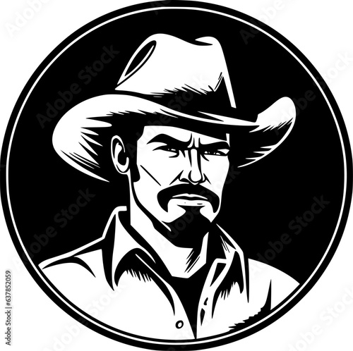 Western - Black and White Isolated Icon - Vector illustration