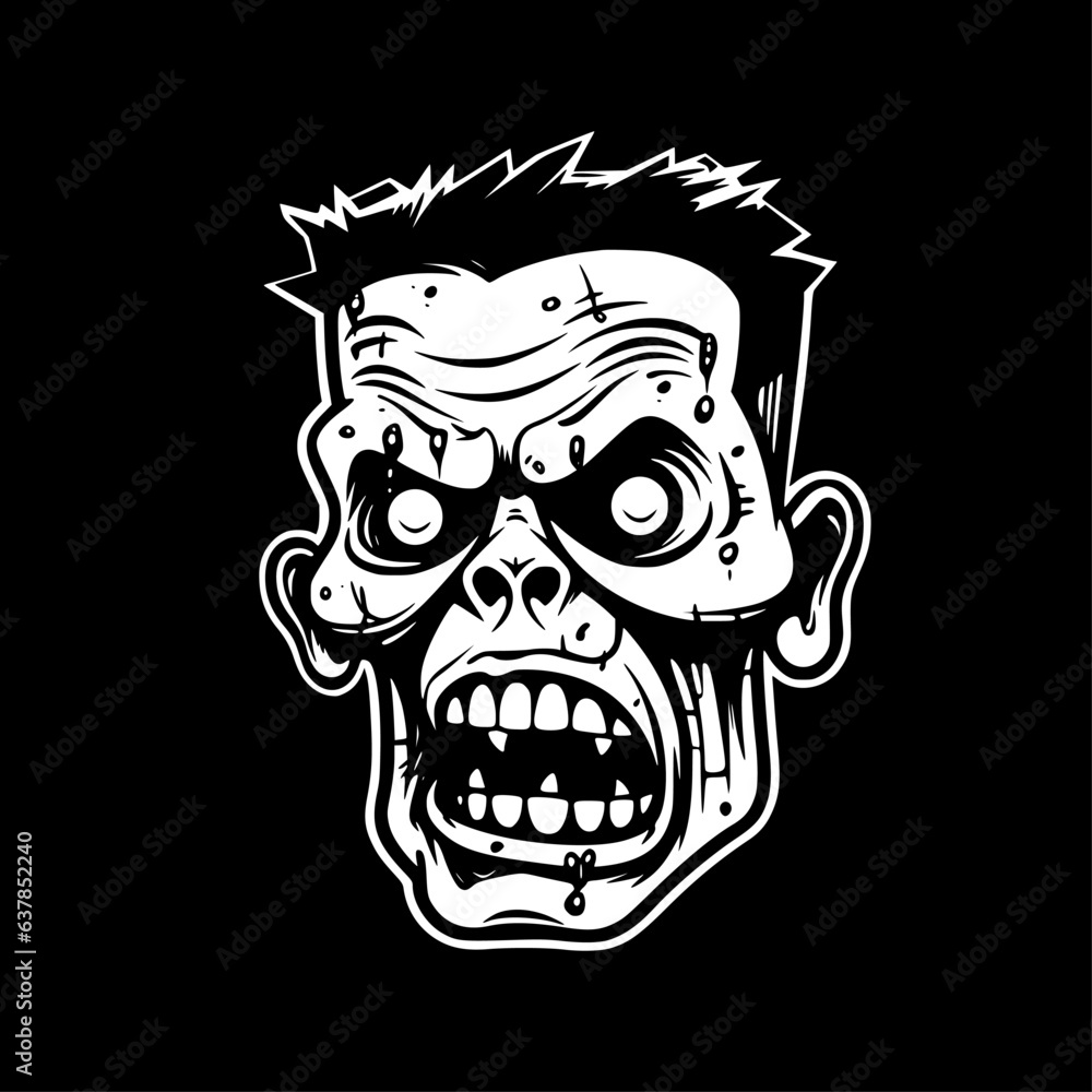 Zombie | Black and White Vector illustration Zombie | Black and White Vector illustration