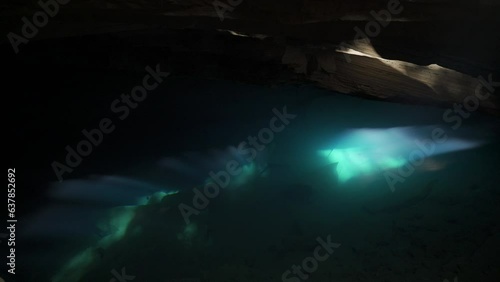 Wallpaper Mural Mysterious Cave Interior Illuminated by Rays of Light Video in HLG Format Torontodigital.ca