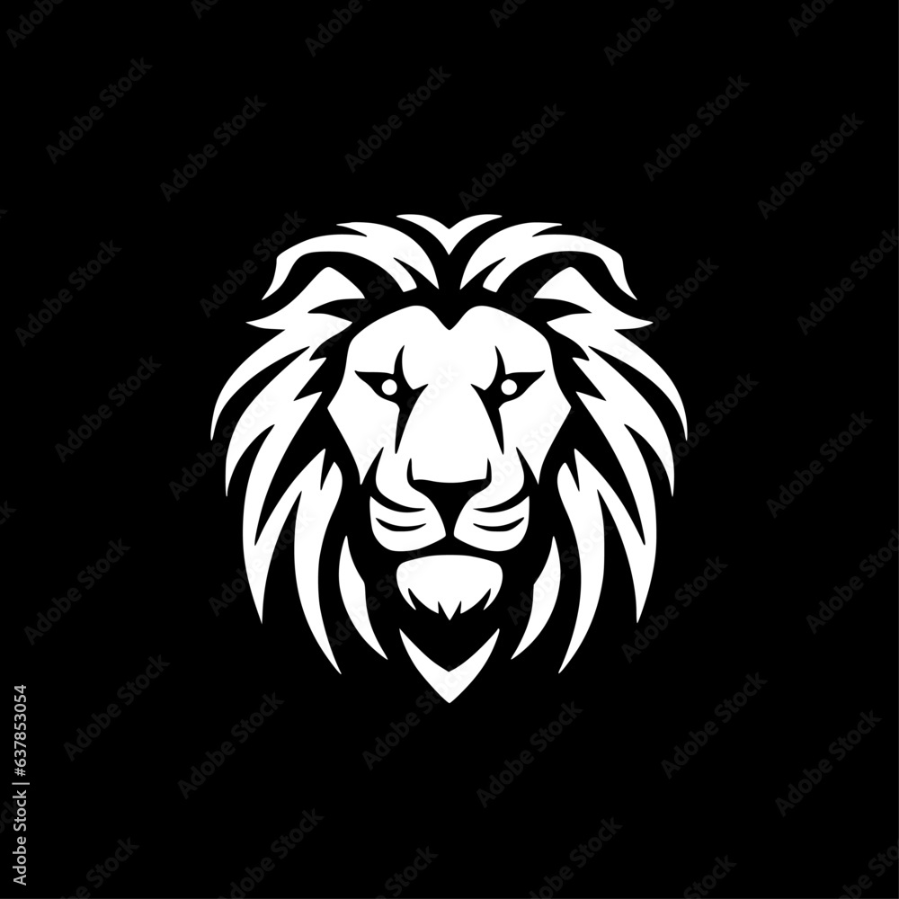 Lion - Black and White Isolated Icon - Vector illustration Lion - Black and White Isolated Icon - Vector illustration