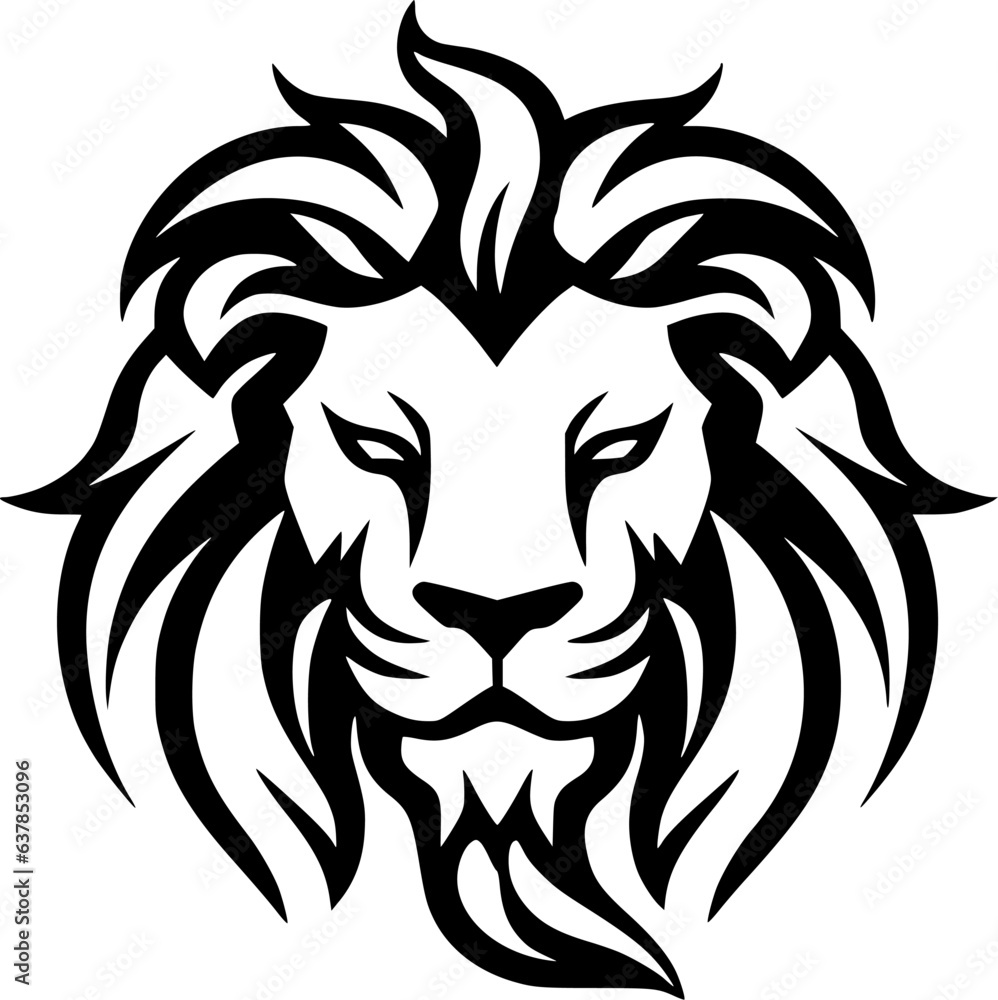 Fototapeta premium Lion | Black and White Vector illustration