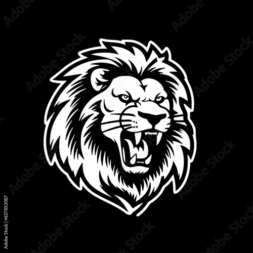 Lion | Black and White Vector illustration