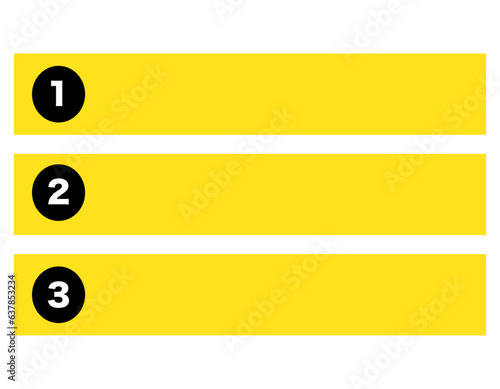 目立つ黄色の番号のついたフレームのセット