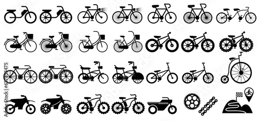 Bicycle vector silhouette icon illustration collection is simple and will bring effective results to your design