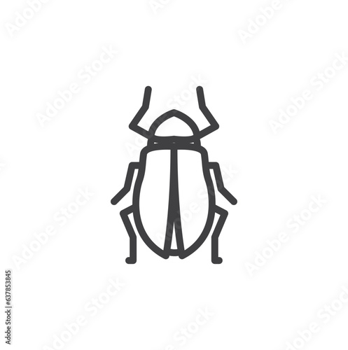 Beetle icon, Pest and various insect vector line icon. Bugs line icon, simple insect line icon symbol isolated on white background Vector Illustration, Entomologist. Bug thin line contour symbols