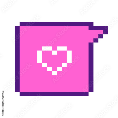 Icon pixel speech bubble with message.y2k style