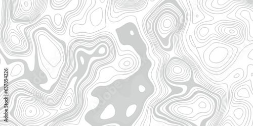 Abstract sea map geographic contour map and topographic contours map background. Abstract white pattern topography vector background. Topographic line map background. Illustration light waves swirl. 