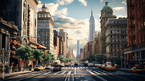 Street in new york city view beautiful