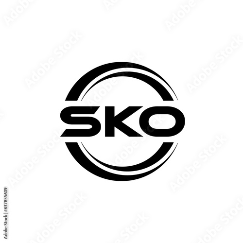 SKO letter logo design with white background in illustrator, vector logo modern alphabet font overlap style. calligraphy designs for logo, Poster, Invitation, etc.