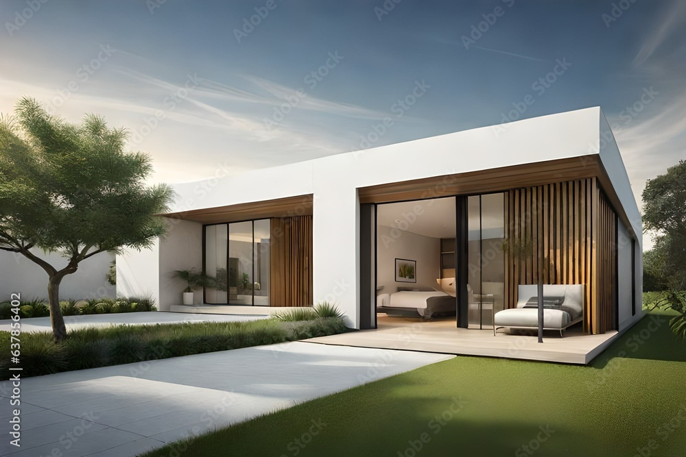 modern house in the park generated by AI modern house in the park generated by AI