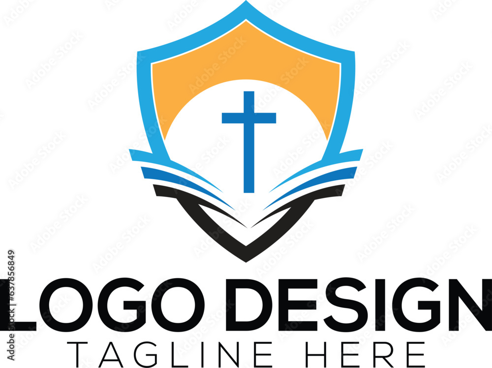 Church shield logo design Church shield logo design