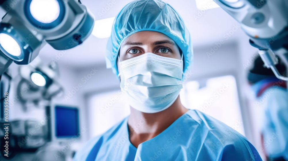 Surgeon ready to perform an Surgical Operation In surgery clinic. Doctor working in modern dental surgery in a hospital Operating Room. Generative Ai Surgeon ready to perform an Surgical Operation In surgery clinic. Doctor working in modern dental surgery in a hospital Operating Room. Generative Ai