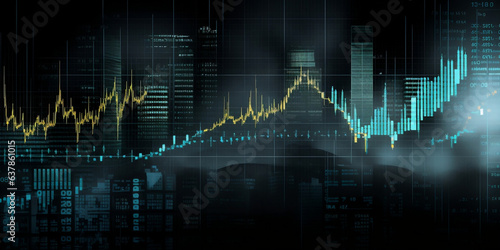 background stock charts, stock investments, generative AI	
 photo