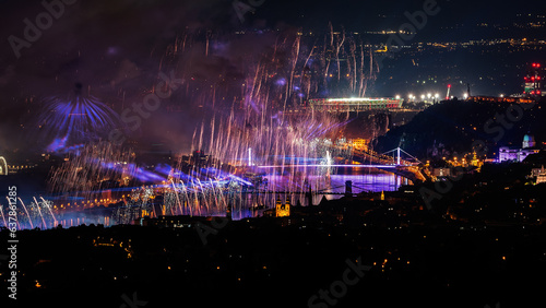 Fireworks display in Budapest 08.20.2023. Saint Stephen king memorial day  New bread s celebration day and celebration of the founding of the Hungarian state