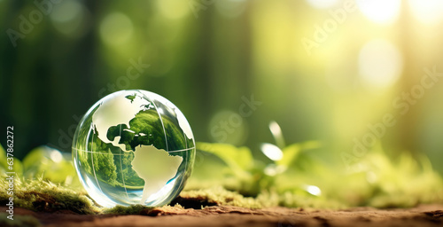 Global Environmental Conservation, Glass globe in nature.