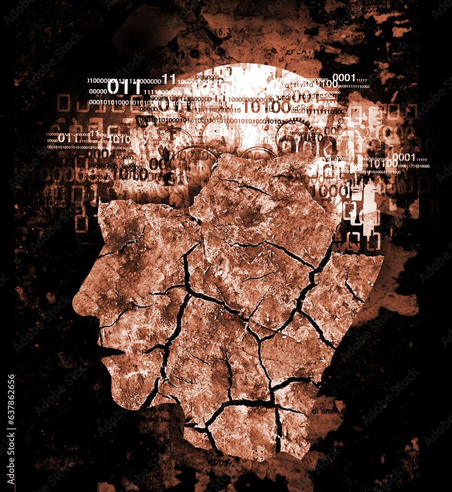 Burn out syndrome,Stress Overworked man. Expressive illustration of ...