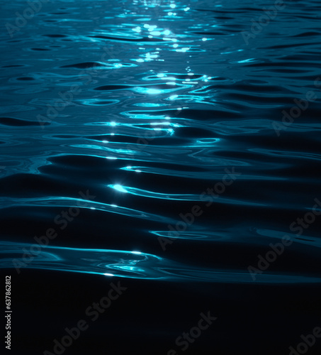 beautiful water surface of the night sea, the texture of drinking water in the light of the moon, the lake of fresh blue dark water.