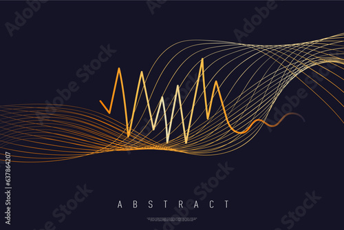 3D Pattern Wave Line for Party, Disco, Club Invitation, Festival Poster, Flyer, Advertising. Background Sound Vibrate Wave Rhythm. Digital Audio Soundwave. Vector Illustration