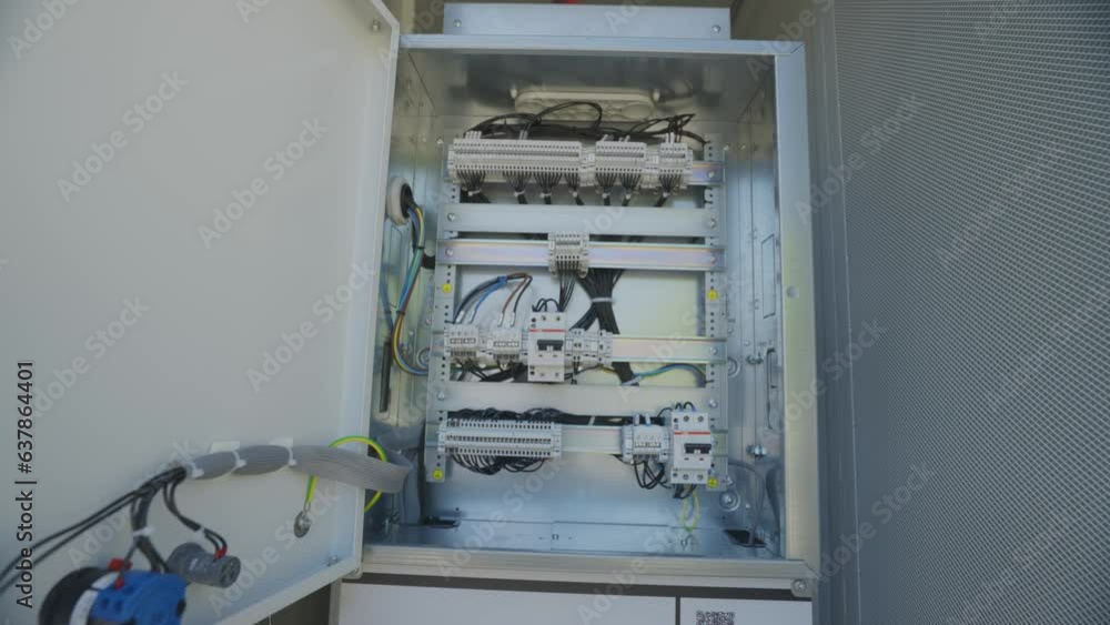 Distribution board of diesel generator. Electrical panel of an