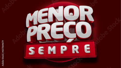 selo 3d ''menor preço sempre''