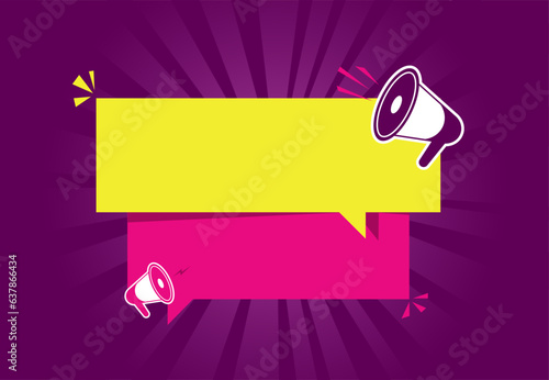 Empty promotion poster with loudspeakers