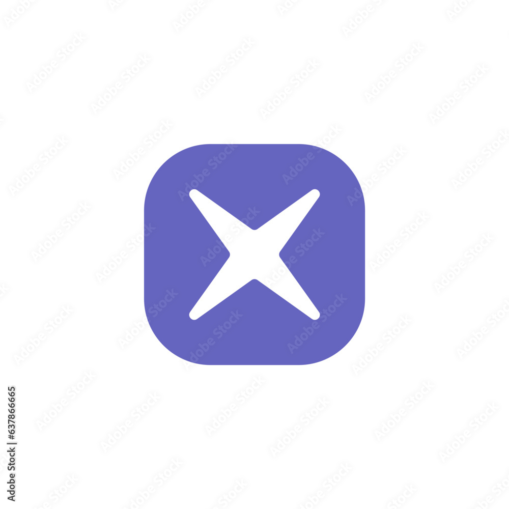star icon on square internet button