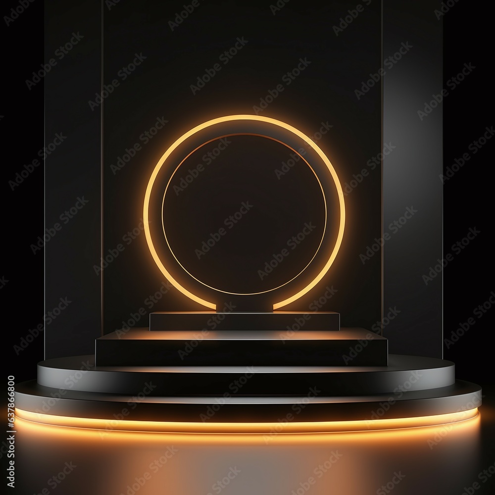 black round mockup background with rim of light black round mockup background with rim of light