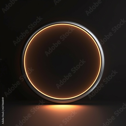 black round mockup background with rim of light