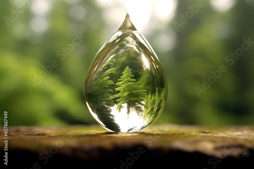 Water Drop Reflection - Green Forest, Environmental Importance