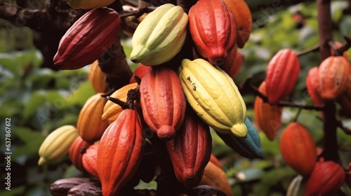 Ripe of cacao plant tree. © visoot