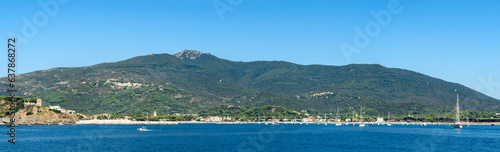 Italy Archipelago Toscano Livorno, visit to the island of Pianosa, stopped on the island of Elba in the port of Rio Marina, panoramic view © Roberto
