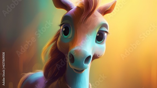 Beautiful digital paining style illustration of a horse