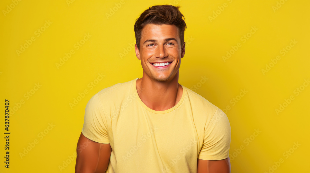 Fashionable Guy with Raised Brow and Beaming Grin Fashionable Guy with Raised Brow and Beaming Grin