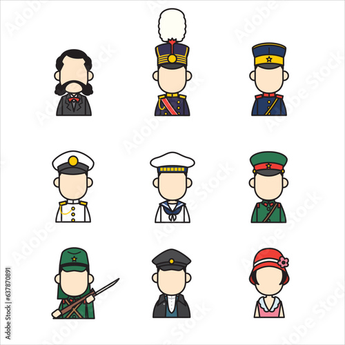 日本の歴史アイコンイラスト集〜近現代
