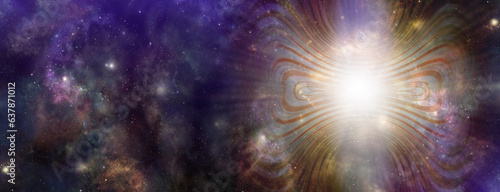 Принти на полотні Energy Wave Phenomenon In Deep Space Concept Background - massive beautiful  rev
