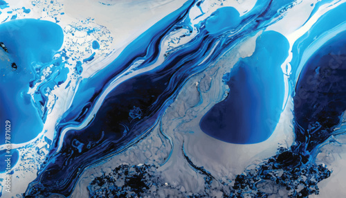 Abstract art blue paint background with liquid fluid grunge texture vector illustration.
