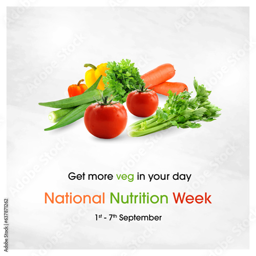 National Nutrition Week, 1st to 7th September. Social Media Design Template Vector