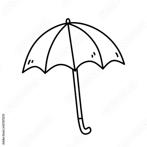 Umbrella isolated on white background. Vector hand-drawn illustration in doodle style. Perfect for cards, decorations, logo, various designs.