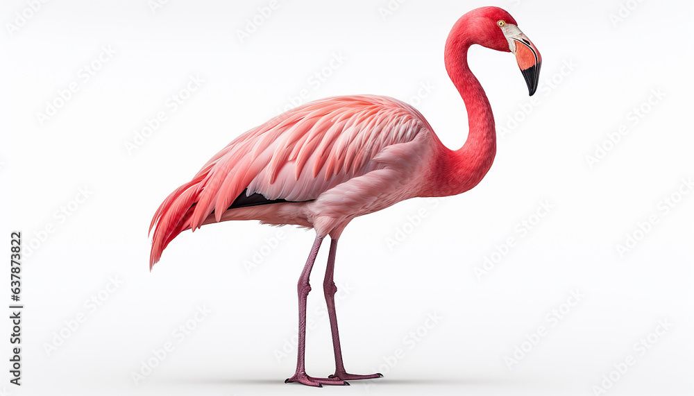 Fototapeta premium pink flamingo isolated on white