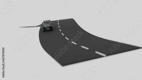 Moscow, Russia - July 20 2023: Road and car, CG