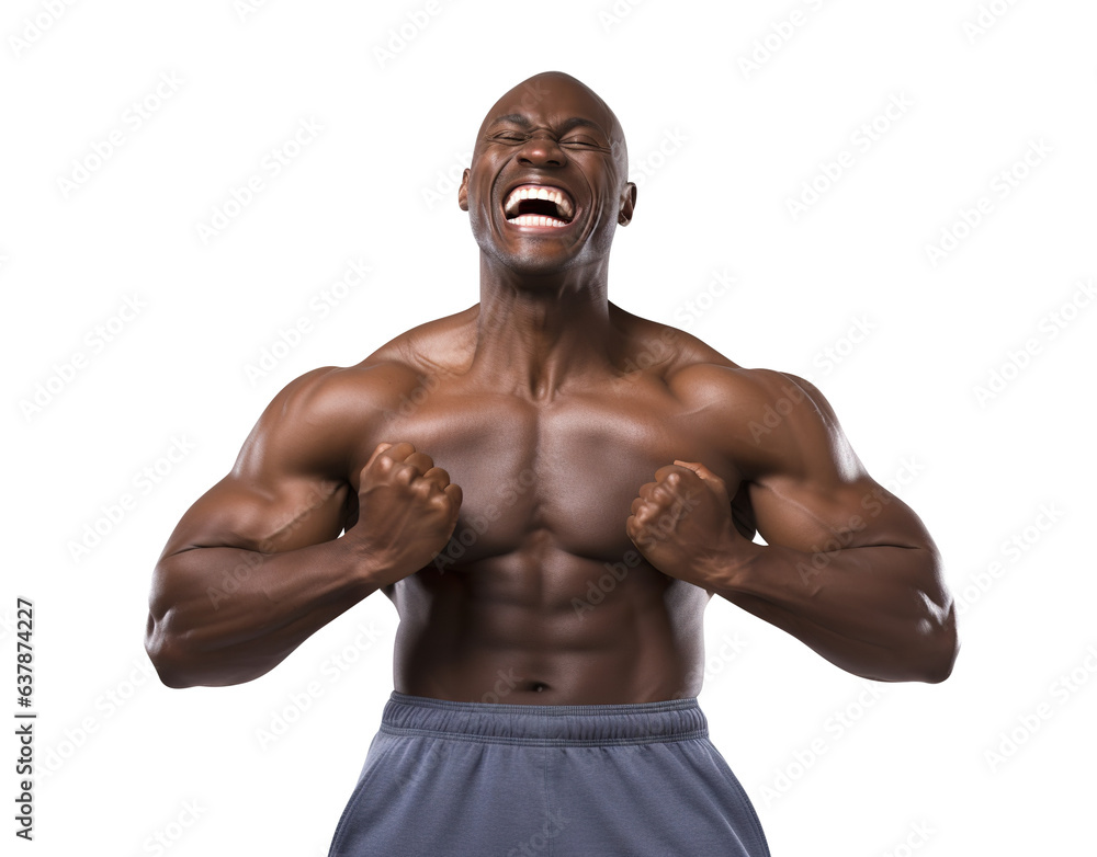 Happy bodybuilder portrait, cut out Happy bodybuilder portrait, cut out