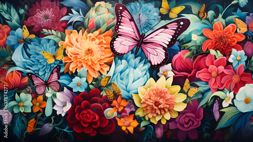style Exotic floral pattern wallpaper texture floral Wonderland © khampone