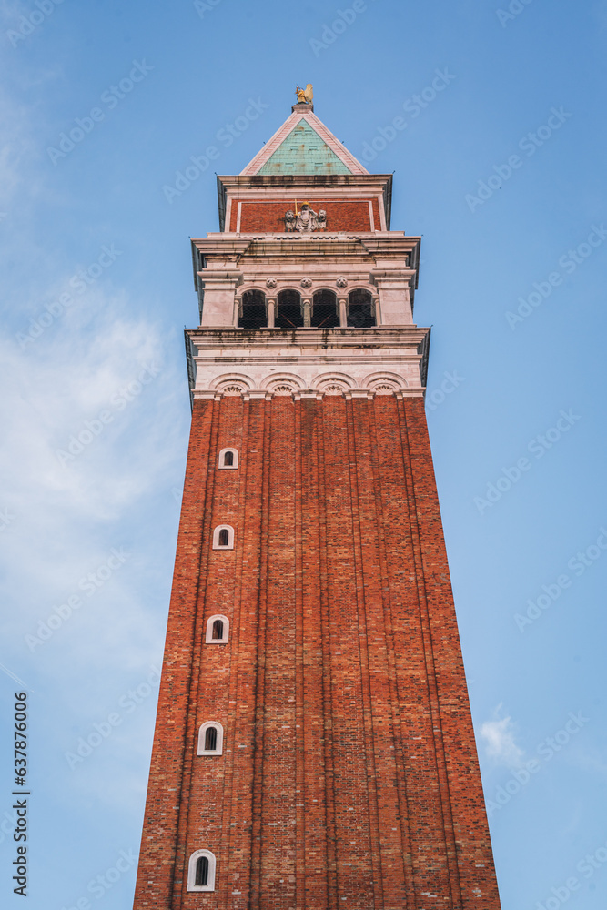 St Mark's Campanile, the bell tower of St Mark's Basilica in Venice, Italy