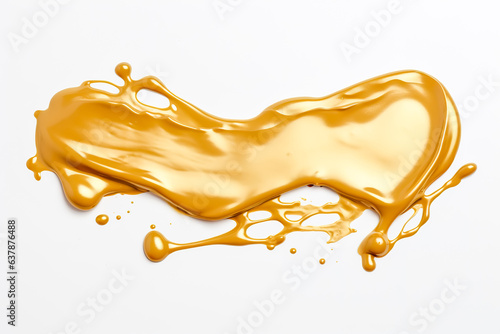 Olive or engine oil wave splashing isolated on white background