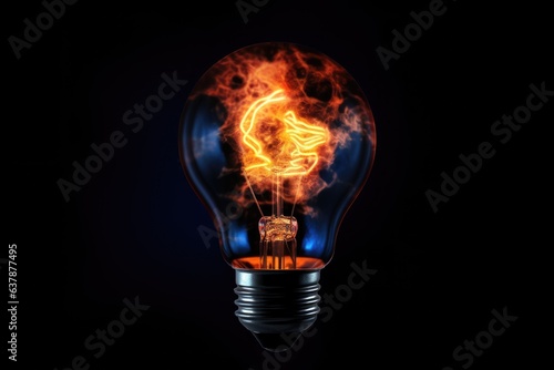 lightbulb glowing in the darkness, symbol of innovation