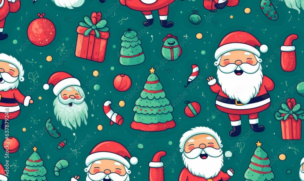 Beautiful Xmas pattern with santa claus Beautiful Xmas pattern with santa claus