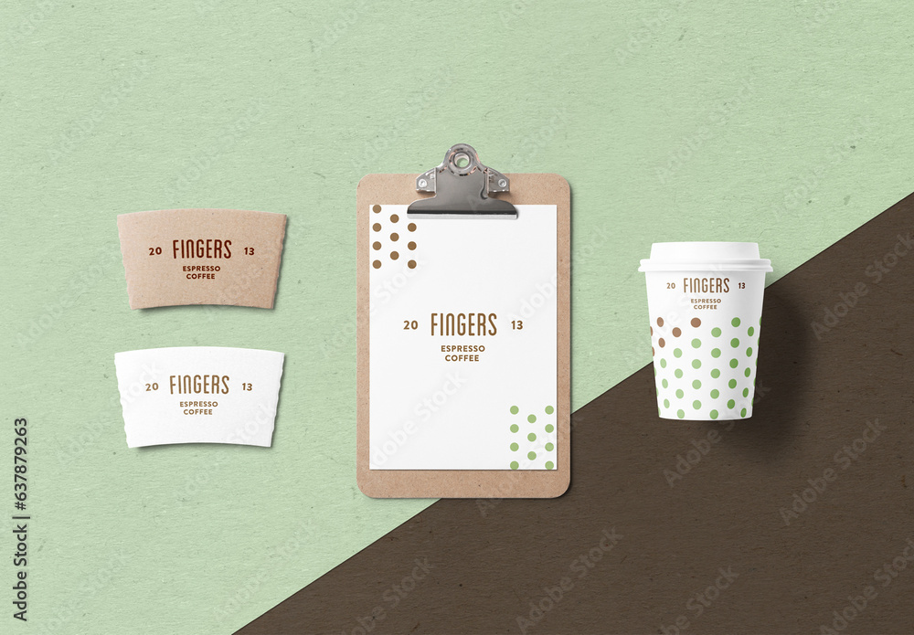Stationery Menu with Cup Mockup Stock Template Adobe Stock