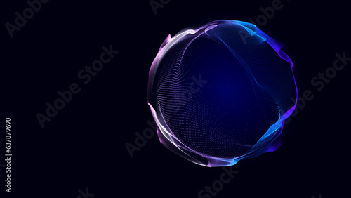 Abstract twisted, cosmic wormhole. Technology background. Data network. 3D rendering.