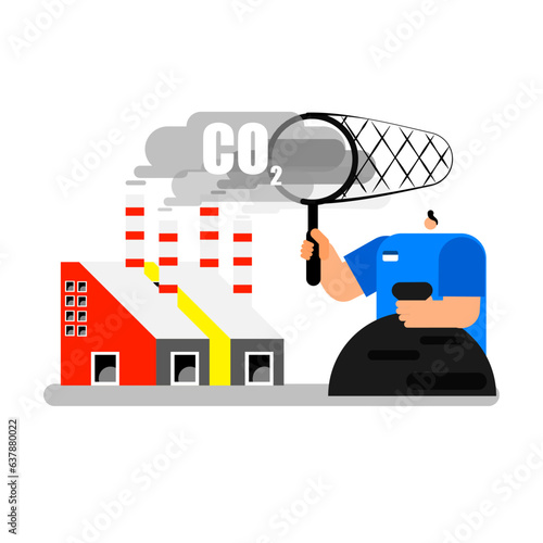 Illustration of the carbon capture and storage.